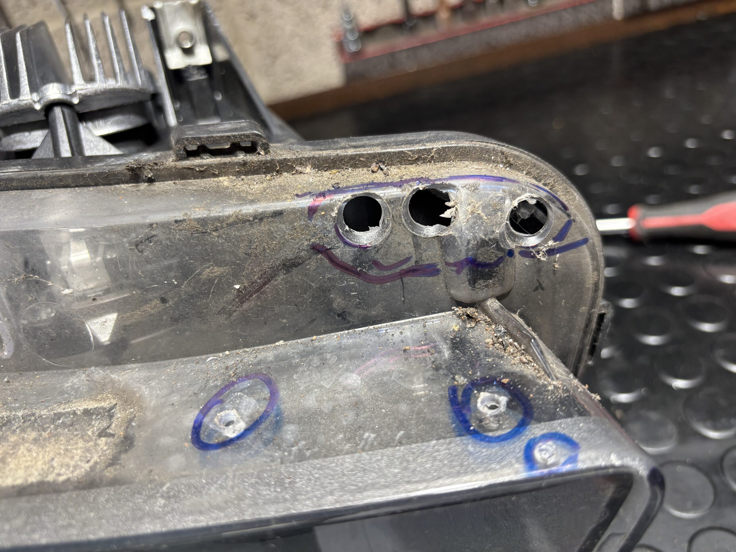 BMW 5 Series F10 — Full Headlight Refurbishment — damage detail